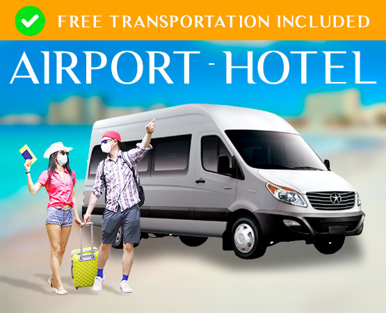 Free transportation airport to hotel in cancun